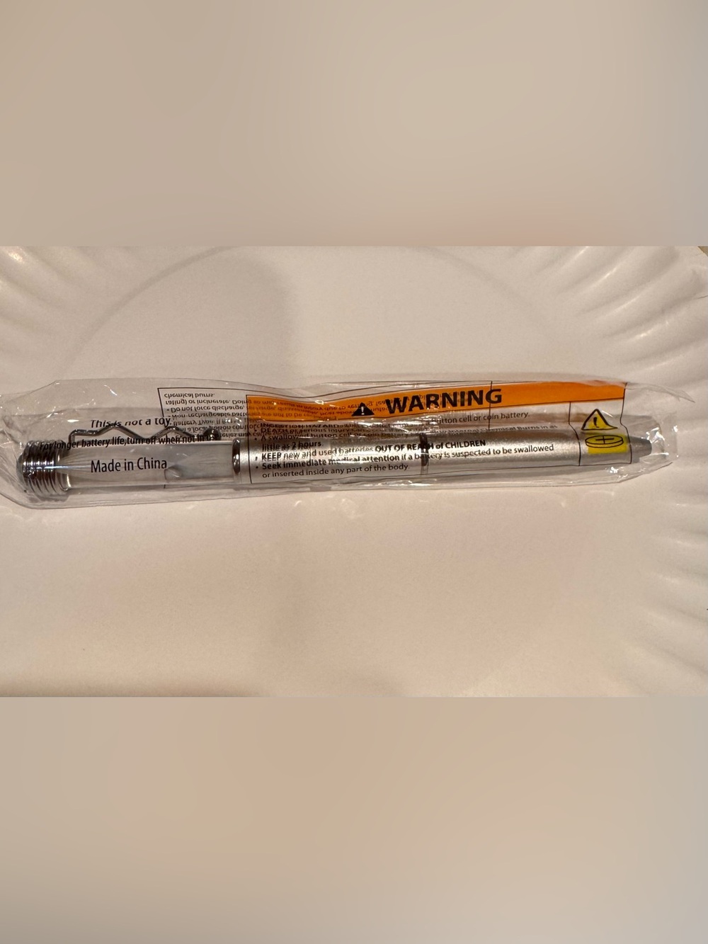 Light Up Spiral Flashing Multi Color Silver Metal Pen New in Packaging